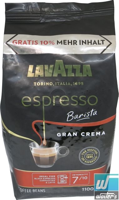 Lavazza Barista Gran Crema 1000g ganze Bohnen+10%