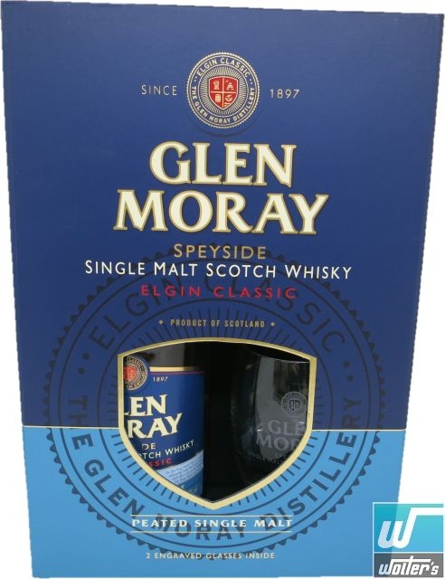 Glen Moray Peated 70cl Set mit 2 Gläsern