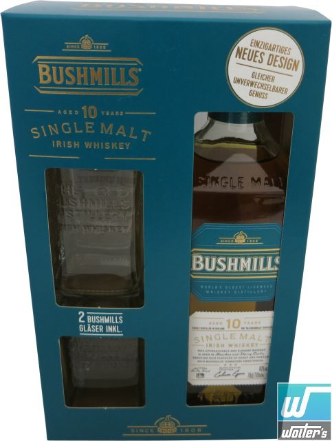 Bushmills 10y 70cl Geschenkpack mit 2 Gläsern